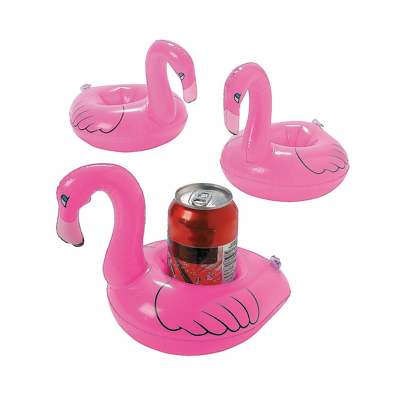 Fun Express - Inflate Floating Flamingo Coasters - Toys - Inflates - Inflatable Characters - 12 Pieces